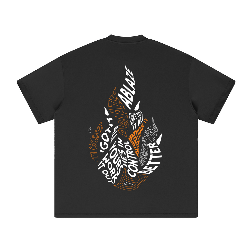 305GSM Unisex All-Over Print Crew Neck T Shirt Black