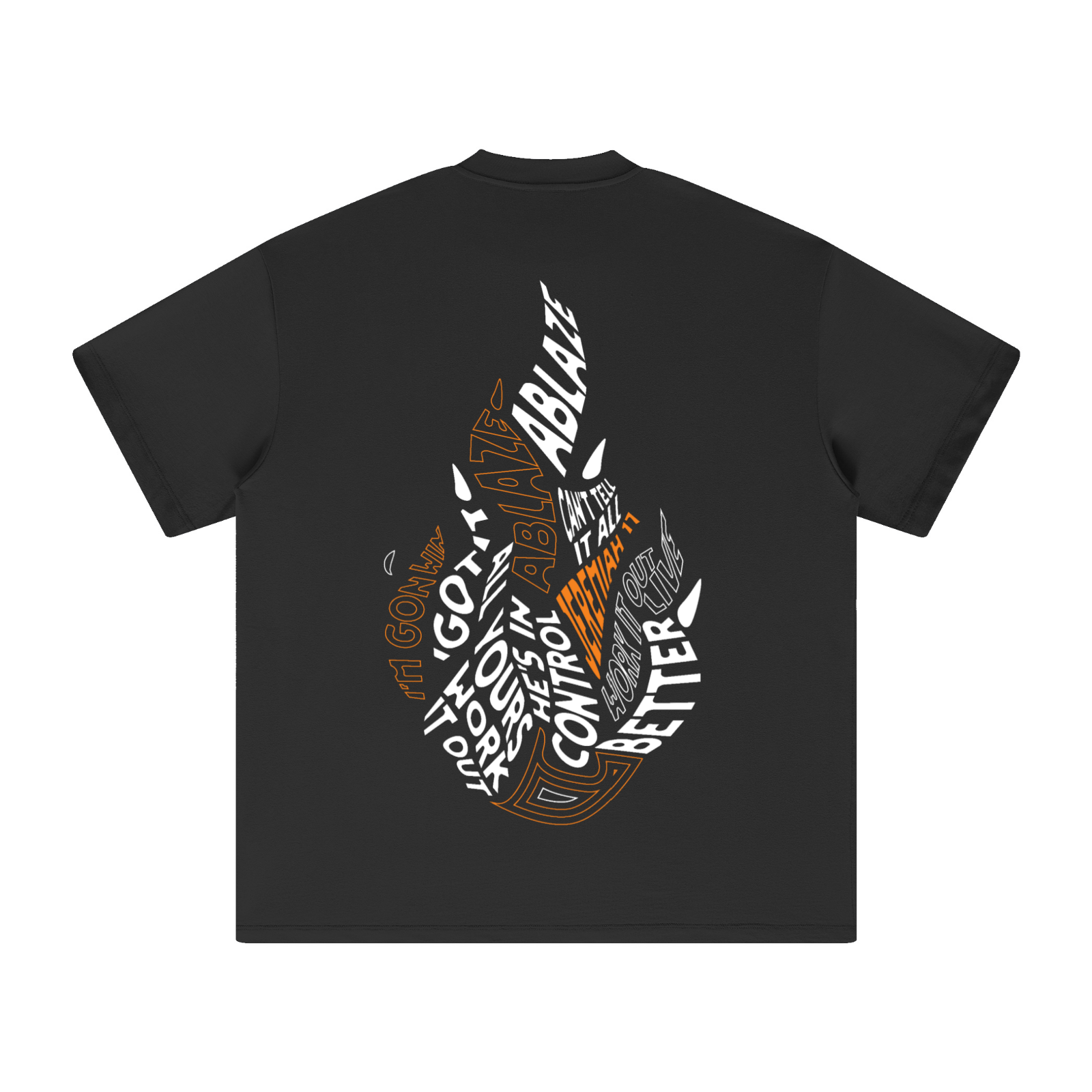 305GSM Unisex All-Over Print Crew Neck T Shirt Black